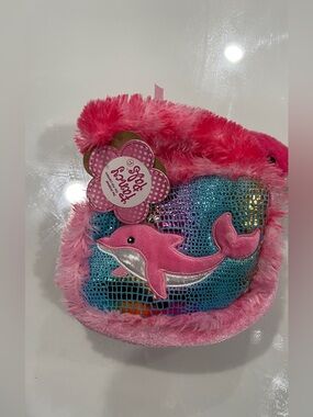 Pink Dolphin Kids Plush Purse